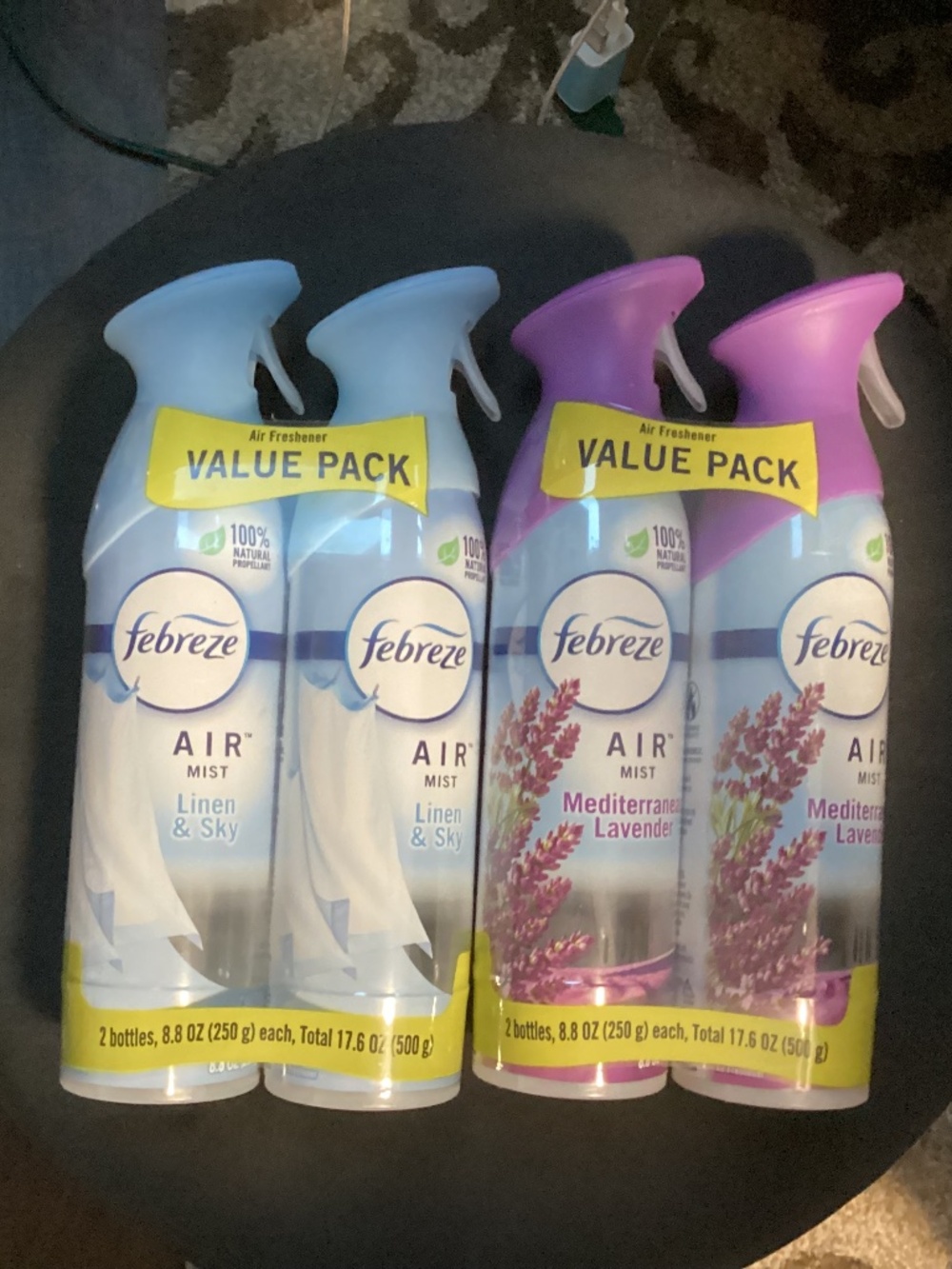 Febreze Air Mist Linen & Sky and Mediterranean Lavender Value Pack Bundle